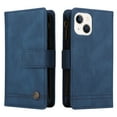 thumbnail image 3 of Case for iPhone 13 Cover Zipper Pocket Wallet Case Magnetic Protective - Blue, 3 of 5