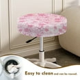 thumbnail image 4 of ZIATUBLE Cherry Blossom Round Stool Cover Cushion Reusable Round Protective Cover 12"-14" Washable Chair Seat Slipcover with Elastic Bands Round Bar Stool Cover Set of 2 Home Decor, 4 of 6