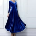 thumbnail image 2 of Zshosam Women’s Pleated Handkerchief Hem Dress with Long Sleeves(Blue,M), 2 of 8