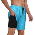 thumbnail image 3 of Gaeub Sky Blue Glitter Mens Swim Trunks Stretch Beach Shorts Quick Dry for Men Swim Shorts Swimwear with Pockets- Medium, 3 of 9
