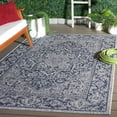 thumbnail image 2 of SAFAVIEH Courtyard Joey Medallion Indoor/Outdoor Area Rug, Light Grey/Navy, 5'3" x 7'7", 2 of 15