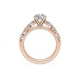 thumbnail image 2 of 1.10 Carat Brilliant Round Cut Real Diamond Elegant Solitaire with Accents Wedding Ring for Women Solid 18K Rose Gold Size 10, 2 of 8