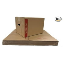 10 - Pack Medium Cardboard Moving Boxes 18x14x12 32 ECT With Handles