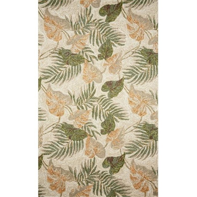 Liora Manne RVL71206612 Raviole 2066-12 Feuilles Tropicales Neutres 7,5 x 9,5 Pieds Tapis Touffetés à la Main