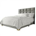 thumbnail image 2 of Castle Place Modern Elegance Velvet Upholstered Queen Bed, Silver Grey, 2 of 11
