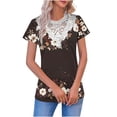 thumbnail image 2 of Plus Size Women's Summer Casual Short Sleeve V Neck Button Down Top for Dressy Wear, 2 of 5