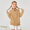thumbnail image 2 of MEZZALL Kids Classic Solid Color Zip Front Cardigan Sweater Long Sleeve Jacket Long Sleeve Girls Boys Comfortable Knit Outerwear For Children Comfort Clothes, 2 of 8