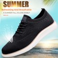 thumbnail image 4 of Men's Casual Dress Sneakers Comfortable Oxfords Business Mesh Walking Loafers Fashion Lightweight Breathable Soft Sole Black 6.5 US, 4 of 7