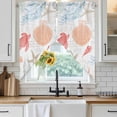 thumbnail image 4 of Orange Red Blue Coastal Nautical Kitchen Window Curtains, Swag Curtains Valance for Bedroom Living Room Bathroom, Beach Sea Turtle Ocean Coral Starfish Rod Pocket Window Block Drapes 2 Panels 36"x63", 4 of 9