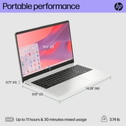 HP 15.6 HD Chromebook Laptop, Intel Pentium Silver N6000, 8GB RAM, 128GB eMMC, Mineral Silver, 15a-na0058wm