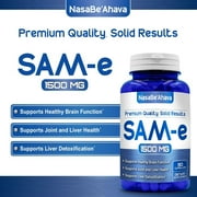 NasaBeahava Pure SAM-e Supplement for Brain, Liver, and Joint Support, 1500mg, 90 Capsules