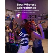 Soundcore Rave 3S Portable Bluetooth Speaker with 2 Wireless Mics, LED Lighting, Black