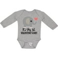 thumbnail image 3 of Inktastic 1st Valentines Day Baby Elephant Boys or Girls Long Sleeve Baby Bodysuit, 3 of 5