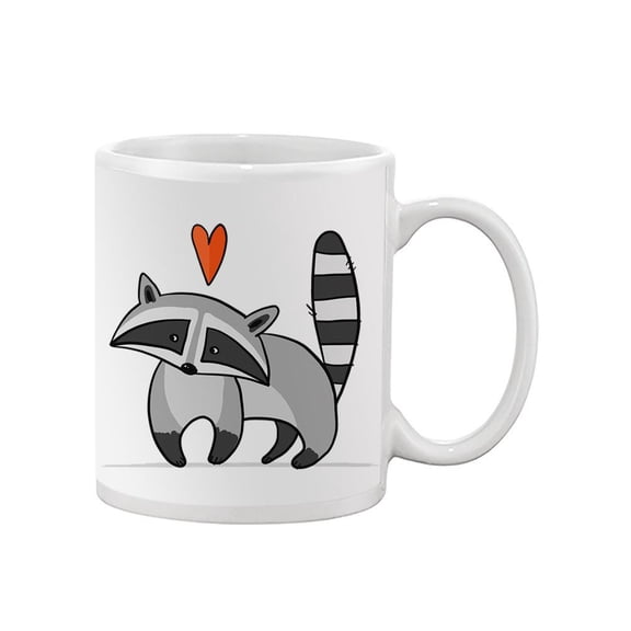 Raccoon With Heart Mug - Image by Shutterstock,