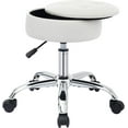 thumbnail image 7 of Vanity Chair with Wheels Adjustable Vanity Stool with Storage Swivel Vanity Stool for Vanity Rolling Makeup Chair White, 7 of 7