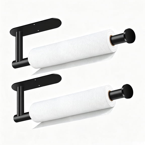 USIONE Stainless Steel Under Cabinet Paper Towel Holder - Self-Adhesive/Drill Mount, Kitchen & Bathroom Space-Saver (2Pack Grey)