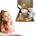 thumbnail image 1 of Hug Cute Easter Adorable Knitted Bunny With Inspirational Card Desk Decor Handmade Emotional Support Positive For Teachers Friends Family, 1 of 1