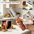 thumbnail image 5 of Multi Functional Vegetable Peelers for Kitchen, Ultra-Sharp Stainless Steel Blade & Ergonomic Wood Handle Kitchen Tool for Fruits, Vegetables, Pelador de Papas Pumpkin Papaya Zucchini(3pc), 5 of 9
