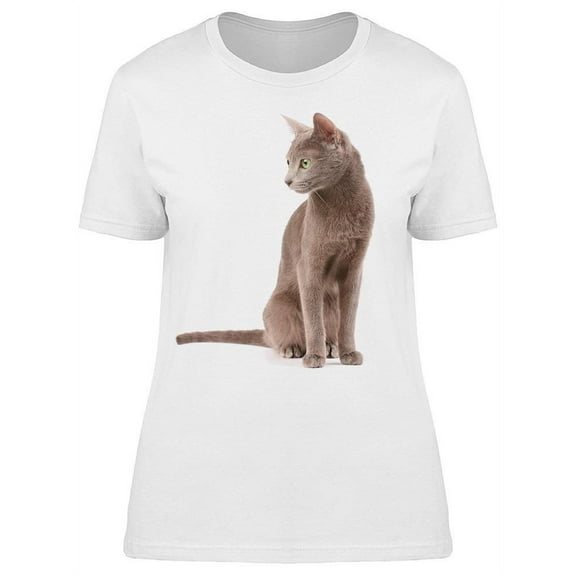 Slim Light Grey Russian Cat T-Shirt Women -Image by Shutterstock, Female Large