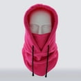 thumbnail image 2 of Graflsoa Cagoule d'Hiver Unisexe avec Cordon de Serrage Ajustable, Masque Facial Coupe-Vent Doublé en Molleton, Cache-Cou pour Vélo, Ski, Randonnée - Rose Pâle, Taille Unique (TT-DT-04#), 2 of 6
