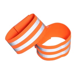 Lot De 4 Brassards Fluorescents élastiques Réglables 36x5 Cm - Sécurité Nocturne Pour Course, Vélo, Marche