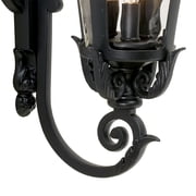 John Timberland Casa Marseille Vintage Rustic Outdoor Wall Light Fixture Black Scroll Arm 21 1/2 Clear Hammered Glass for Post Exterior Barn Deck