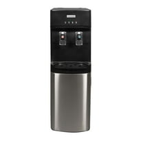 Igloo Stainless Steel Hot, Cold & Room Water Cooler Dispenser, Holds 3 & 5 Gallon Bottles, 3 Temperature Spouts, No Lift Bottom Loading, Child Safety Lock, Black/Stainless