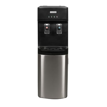 Igloo Stainless Steel Hot, Cold & Room Water Cooler Dispenser, Holds 3 & 5 Gallon Bottles, 3 Temperature Spouts, No Lift Bottom Loading, Child Safety Lock, Black/Stainless