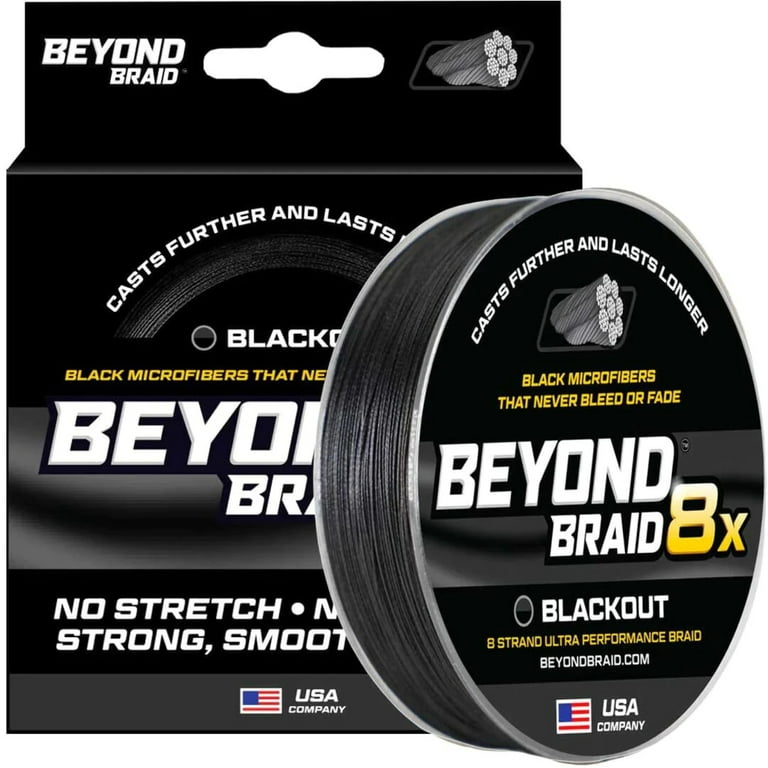 Beyond Braid Braided Fishing Line - Abrasion Resistant - No Stretch - Super  Strong - Thin Diameter SuperLine- Camo - 4 Strand & 8 Strand Braided Line  (Green 8X, 40LB (2000 Yards)) 