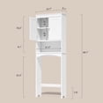 thumbnail image 2 of Aiho Over The Toilet Storage Cabinet Bathroom Shelves Organizer Space Saver Freestanding Restroom Shelf with Doors Anti-Tip Device Adjustable Shelf - White, 2 of 7