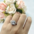 thumbnail image 5 of Halo Radiant Cut Wedding Ring Aquamarine CZ 925 Sterling Silver Size 8, 5 of 7