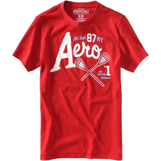 Aeropostale Hombres Nyc East Div. Camiseta gráfica, roja, XXL