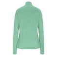 thumbnail image 5 of Women's Long Sleeve Quarter Zip Athletic Tops - Lightweight Moisture Wicking Workout Shirts, Slim Fit Running Gym Pullover with Thumbholes Mint Green M, 5 of 8