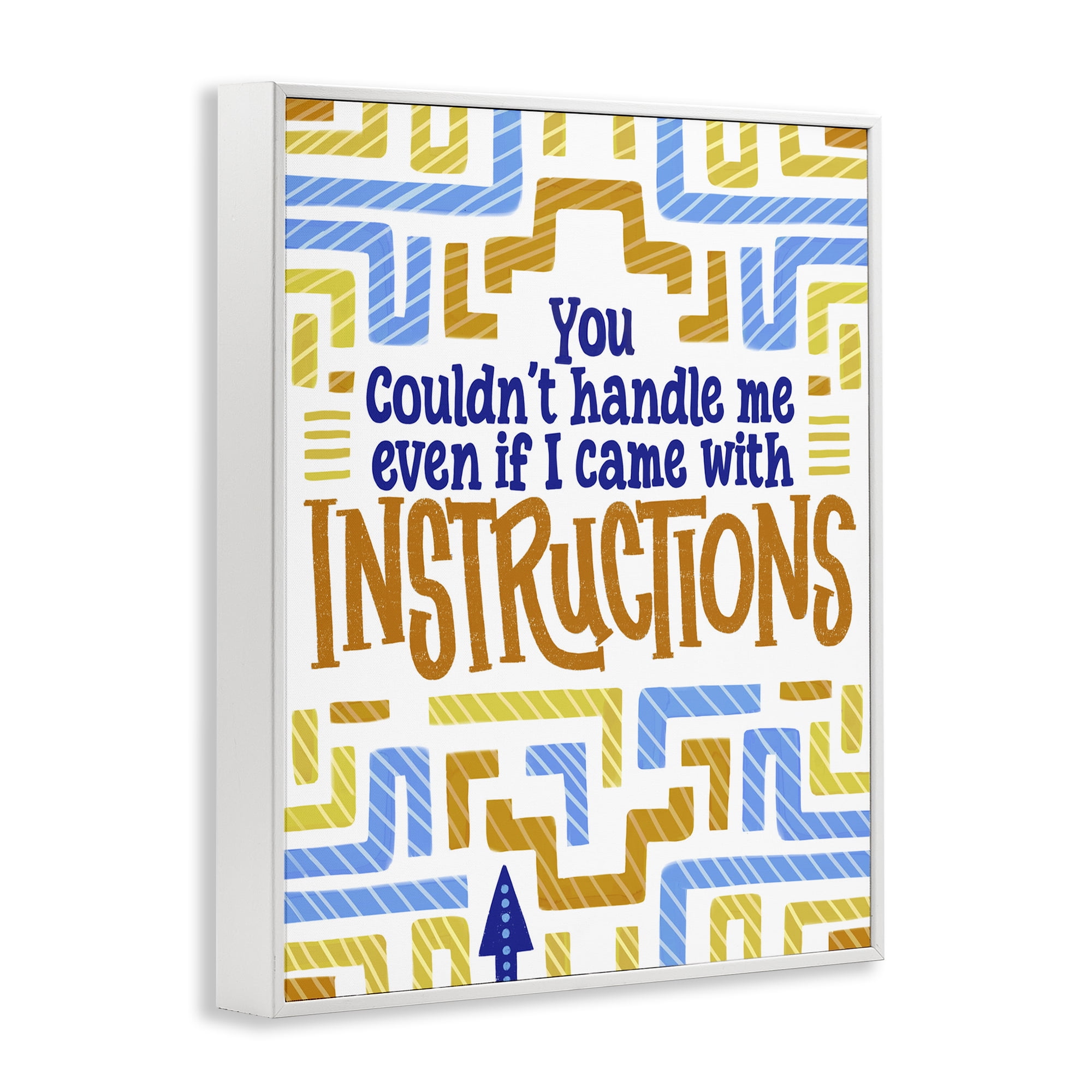Stupell Industries Funny Can't Handle Me White Framed Giclee Art, design by Connie Summers
