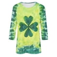 thumbnail image 5 of Mceream St Patty's Day Shirt Women 2026 Casual Plus Size Crew Neck 3/4 Sleeve Irish Clover Tees Funny Saint Patrick's Tunic Tops Graphic Summer Shirts Green XXXL, 5 of 5