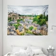 thumbnail image 1 of Landscape Tapestry, View of Old Town Area Luxembourg City Touristic Destination European Scenic Photo, Wall Hanging for Bedroom Living Room Dorm Decor, 80W X 60L Inches, Multicolor, by Ambesonne, 1 of 2