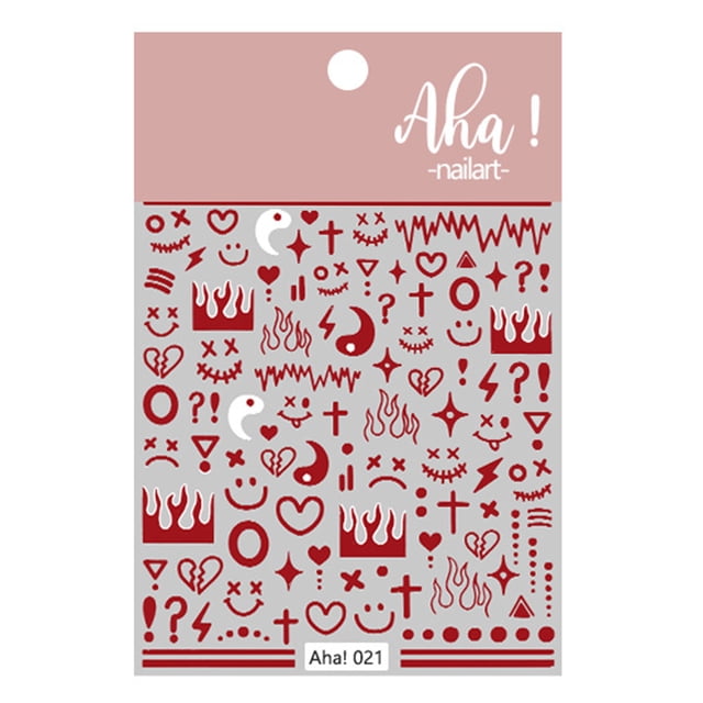 Pegatinas de grafiti para uñas, calcomanías abstractas autoadhesivas con diseño de cara de mujer, hojas de rosa y manicura para mujeres, niñas y niños.