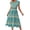 Lake Green Floral, variant on Fantaslook Summer Dresses for Women Ruffle Sleeve V Neck Midi Dresses Fashion Casual Flowy Vacation Sundress