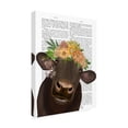thumbnail image 2 of Fab Funky 'Cow with Flower Crown 1 Book Print' Canvas Art, 2 of 3