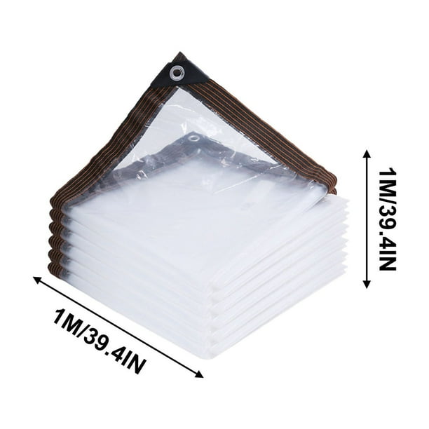 Xihbxyly Lona Impermeable de Plástico, Lona Transparente Resistente, Tela Aislante a Prueba de Viento, Protección Duradera para Jardín, Camping Al Aire Libre, Varios Tamaños Disponibles, Juego de 1 P