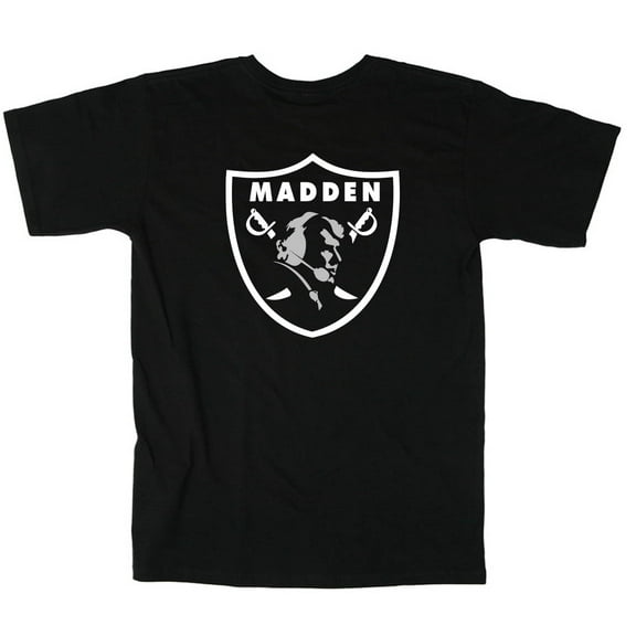 BLACK Raiders John Madden Logo T-shirt ADULT 2XL