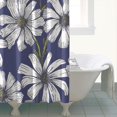thumbnail image 4 of Waterproof Blue Pattern with White Daisy Shower Curtain 72x72 Inch Boho Style Polyester Unique Shower Curtain for Bathroom Hotel Home Decor with 12 Plastic Hooks, 4 of 5