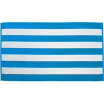 Cabana Stripe Terry Velour Resort Beach Towel-Aqua-Set of 6 Towels