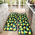 thumbnail image 4 of Kitchen Rugs Sets Of 2,Yellow Lemon Fruit Slices Black Pattern Anti Fatigue Kitchen Mat Rugs Non Slip Washable,Decorative Kitchen Floor Mats for Kitchen,Sink,Laundry,17"x47"+17"x47", 4 of 5