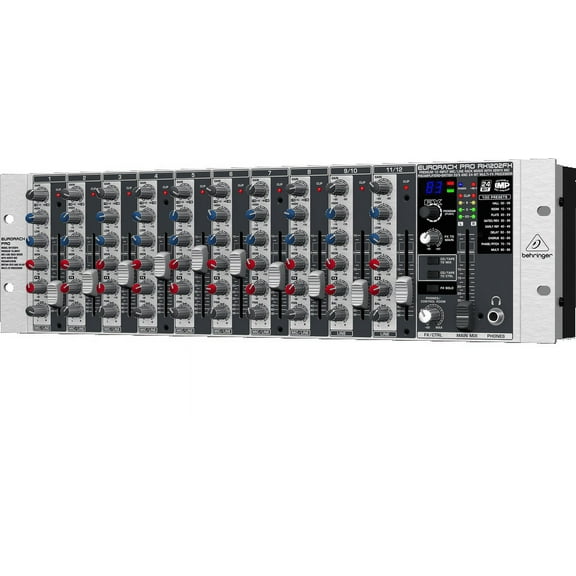 Behringer EURORACK PRO RX1202FX Premium 12-Input Mic/Line Rack Mixer w/ XENYX Mic Preamplifiers, British EQ's & Multi-FX Processor