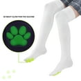 thumbnail image 2 of Littleforbig Thigh High Cosplay 3D Night-Glow Paw Pad Silicone Kitten Over The Knee Silk Stockings - Green White, 2 of 5