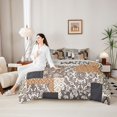 thumbnail image 5 of Homewish Retro Boho Mandala 7-Piece Twin Bedding,Patchwork Geometric Bedding Comforter Set,Brown Gray,Light Gray Reversible, 5 of 8