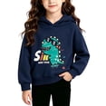 thumbnail image 2 of YHAJDS Kids Boys Girls Sweatshirt Cotton Tees Tops Long Sleeve Shirt Print Graphic Hooded Long Sleeve Loose Cut Casual Sweatshirt Tops, 2 of 6