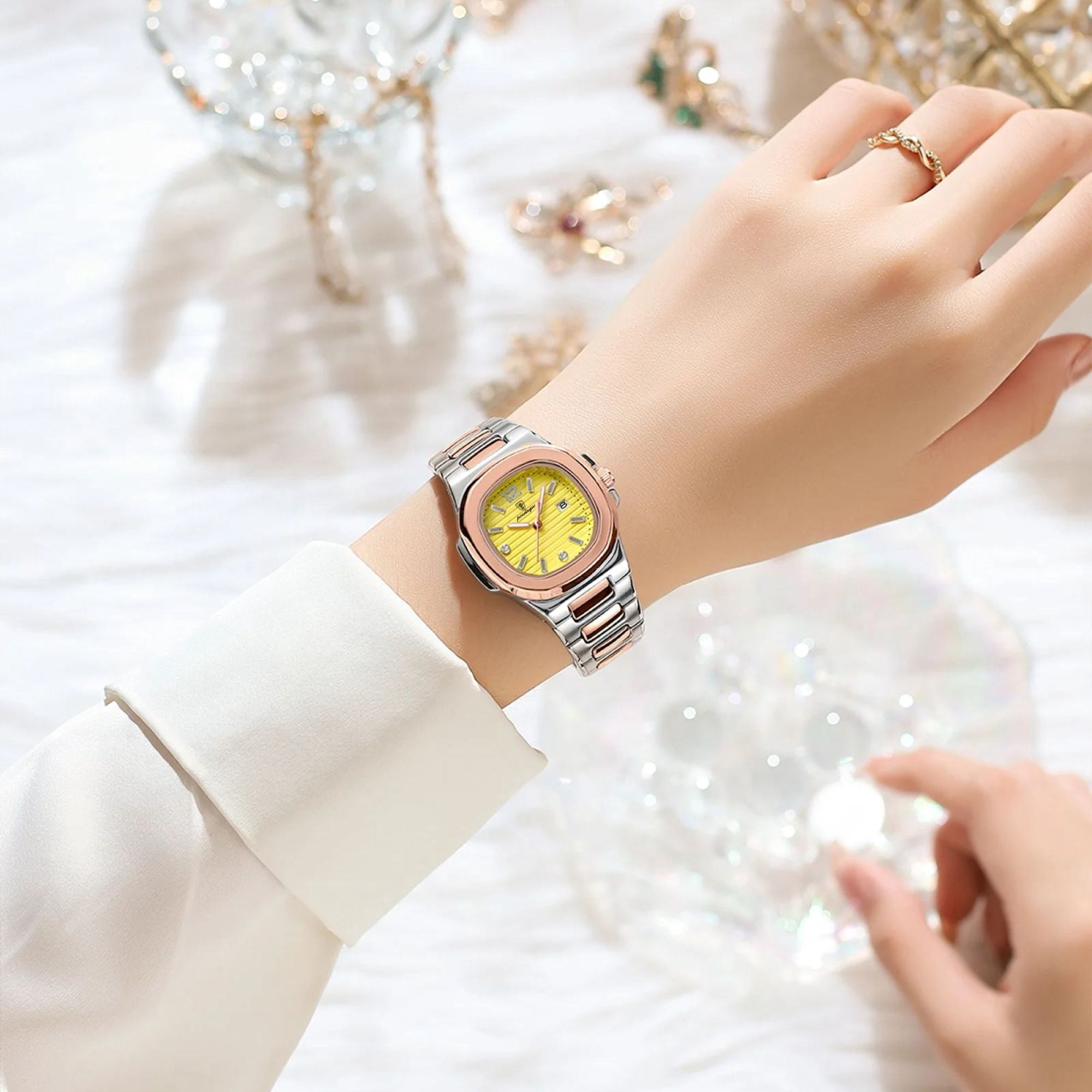 Poedagar Woman Watch Square Ladies Quartz Watches Luminous Waterproof Date Female Clock