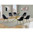 thumbnail image 4 of Rectangle 60" x 38" 7pc Clear Glass Dining Set with Black Chairs, 4 of 7